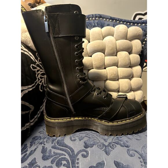 Dr Martens Quad Strap Buckle 20 Eye Knee High Size 12/EU 45 NWOT - Picture 5 of 9